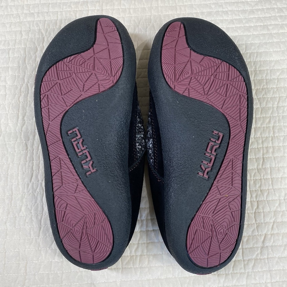 Kuru Womens Draft Black Gray Suede Knit Slip On Clog Mule Slipper Size 7.5 Comfy - Picture 6 of 11